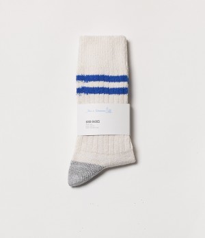 Beige / Blue Merz B. Schwanen GS05 Men Socks | MERZ0239586