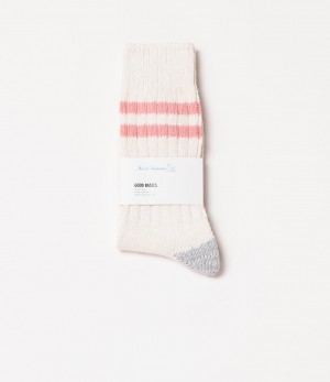 Beige / Coral Merz B. Schwanen GS05 Women Socks | MERZ9061872