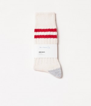 Beige / Red Merz B. Schwanen GS05 Women Socks | MERZ9310578