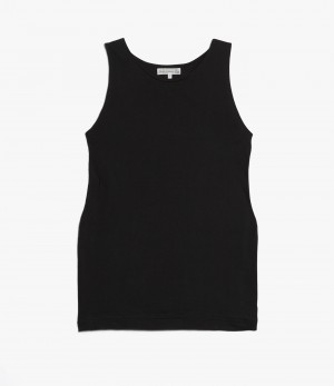 Black Merz B. Schwanen 136 loopwheeled Men Tank Top | MERZ3750496