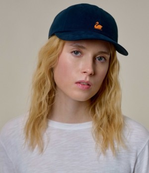 Blue Merz B. Schwanen CAP01 swan logo Women Caps | MERZ1987254