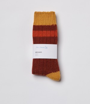 Brown / Orange Merz B. Schwanen MW74 Women Socks | MERZ4370681