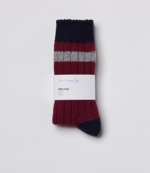 Burgundy Merz B. Schwanen MW74 Men Socks | MERZ8130462