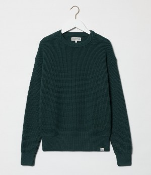 Green Grey Merz B. Schwanen CCWC01 waffle Men Pullover | MERZ3471965