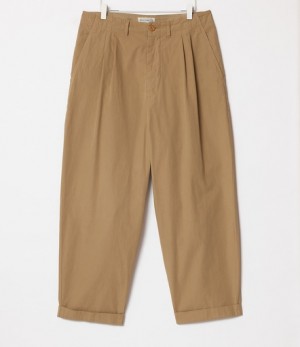 Khaki Merz B. Schwanen PANTS03 pleated-front Women Pants | MERZ2953741