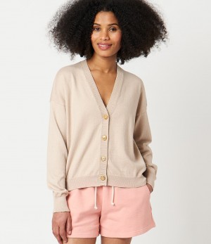 Khaki Merz B. Schwanen WCC01 cropped Women Cardigan | MERZ9870256