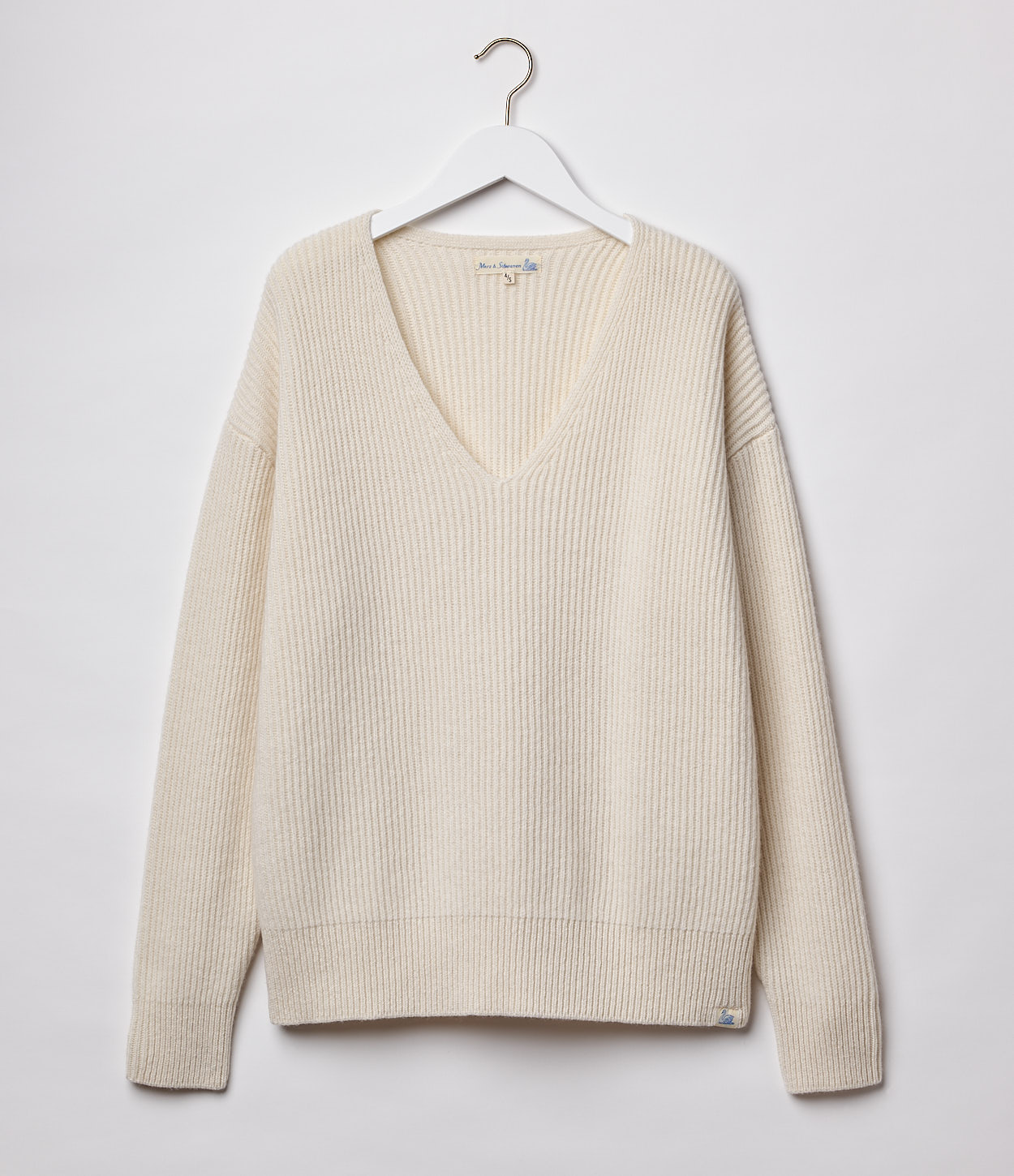 Beige Merz B. Schwanen WRIBV02 V-neck Women Pullover | MERZ5726840