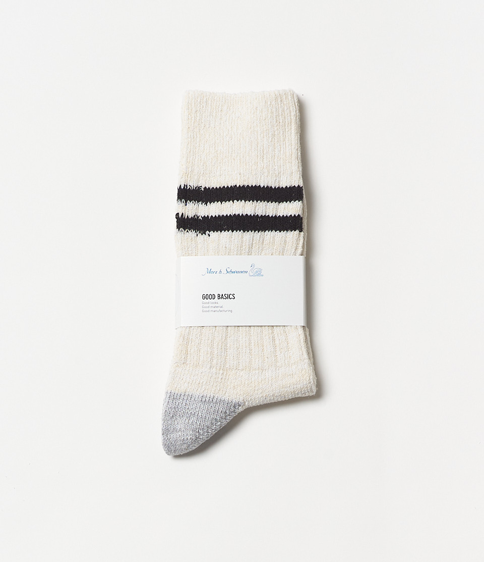 Beige / Black Merz B. Schwanen GS05 Men Socks | MERZ1680953