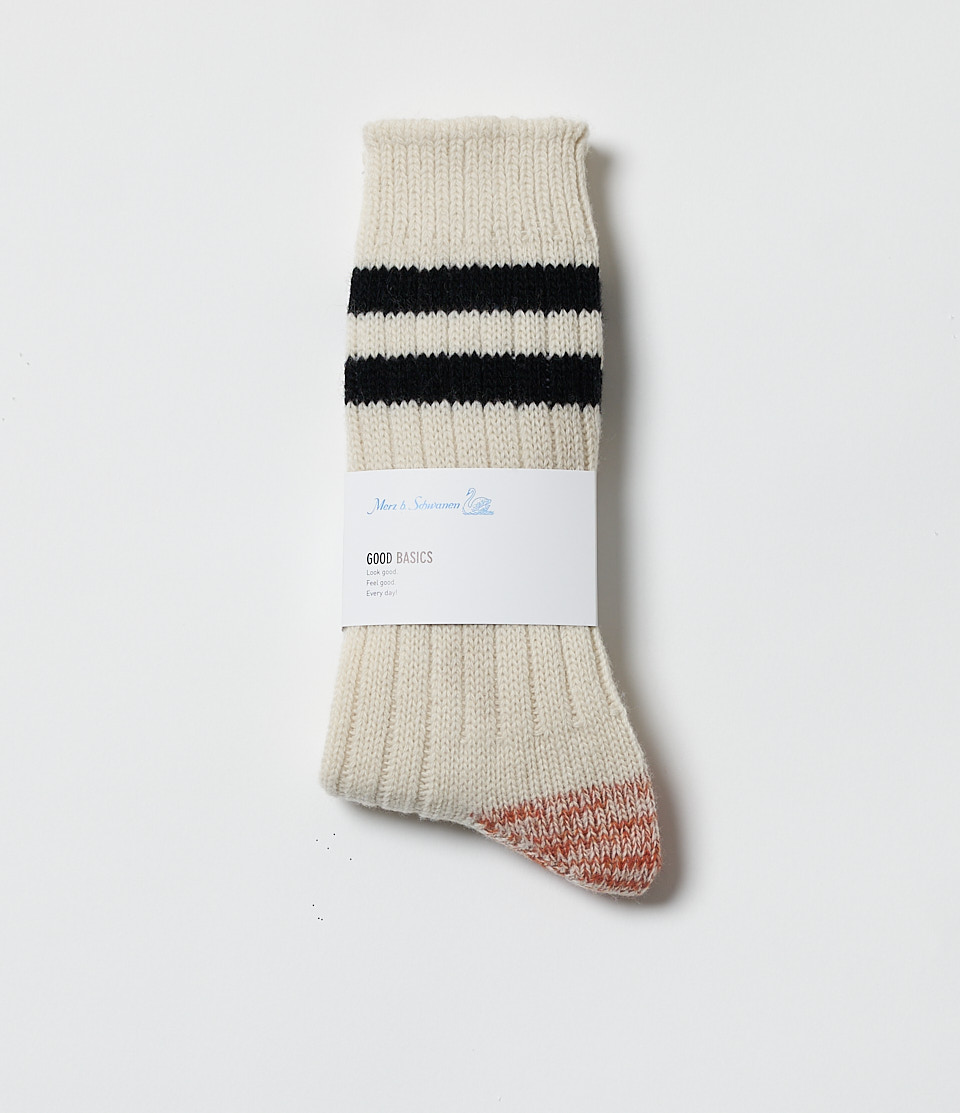 Beige / Black Merz B. Schwanen MW75 Women Socks | MERZ1309274