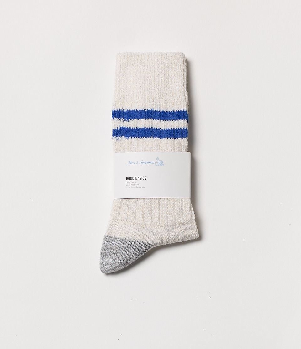 Beige / Blue Merz B. Schwanen GS05 Men Socks | MERZ0239586