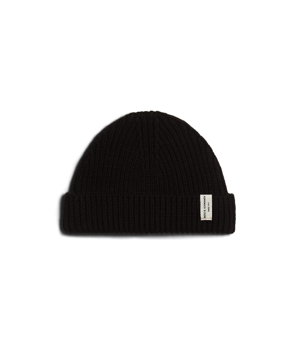 Black Merz B. Schwanen MWBN02 sturdy Men Beanie | MERZ0957648