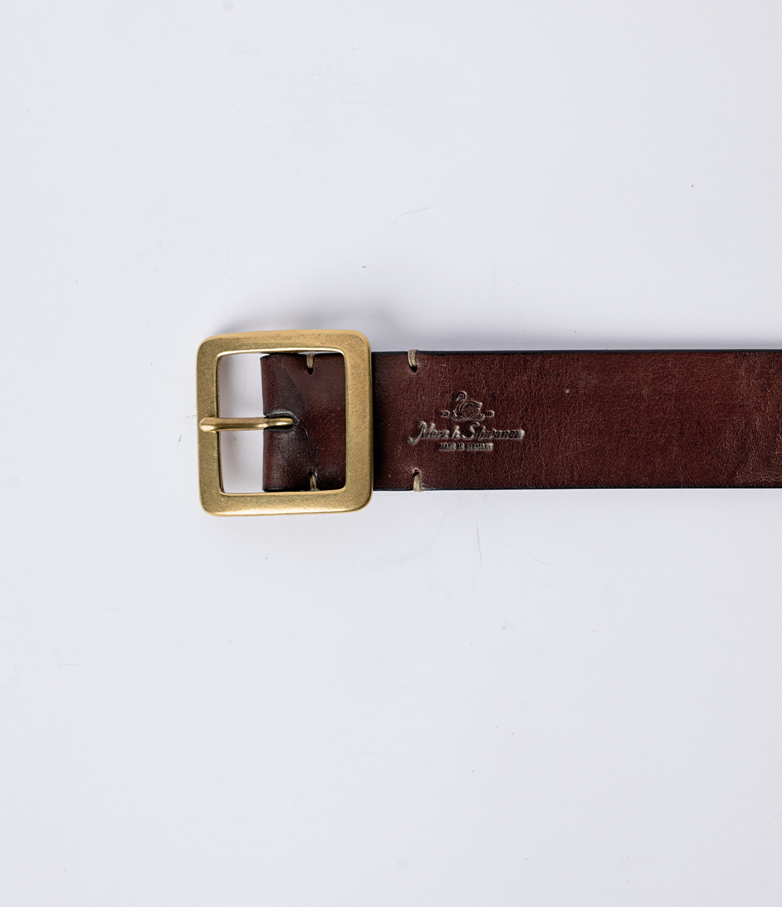 Brown Merz B. Schwanen BELT40 Saddle Leather (4cm / 1.57in) Men Belt | MERZ1759806