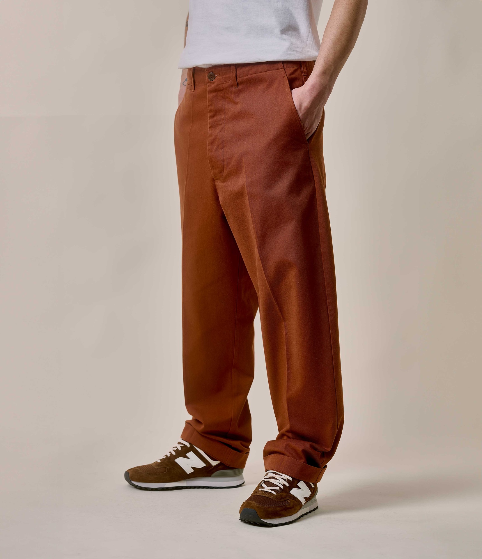 Brown Merz B. Schwanen CHINO01 Men Chino Pants | MERZ9284150