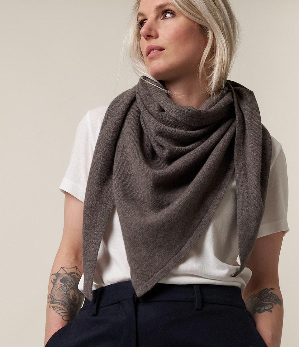 Dark Grey Merz B. Schwanen SKTS01 light triangle Women Scarf | MERZ1340869