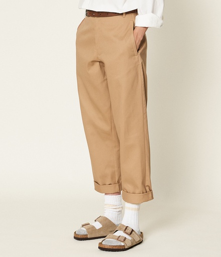 Khaki Merz B. Schwanen PANTS02 high waisted Women Pants | MERZ5870931