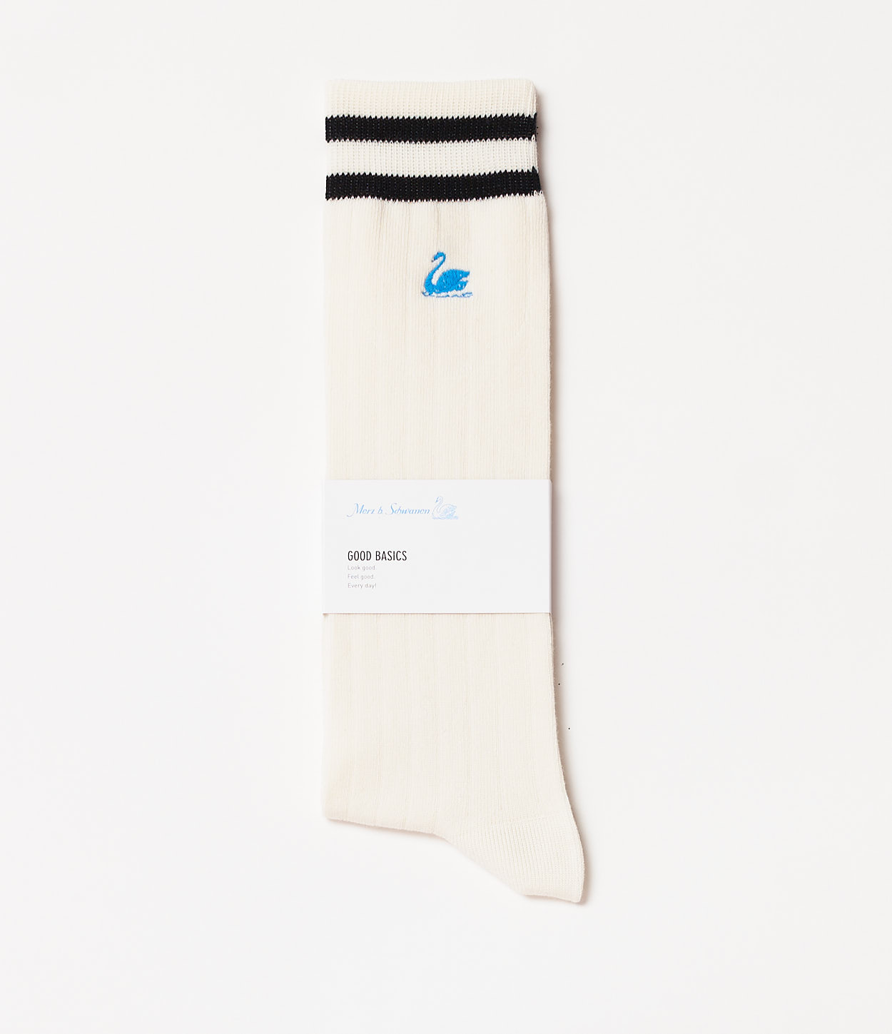 White / Black Merz B. Schwanen GS08 cotton Men Socks | MERZ0497286